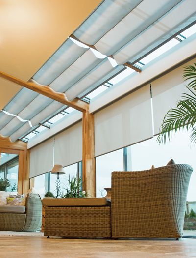 Sistemas Skylight, SG 2190, Multiscreen 1-10%, Room shot "Seven Boxes", Wiltshire, United Kingdom